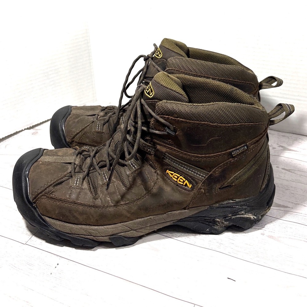 Keen Targhee II Mid Waterproof Hiking Boots Mens Brown Leather Trail Shoes